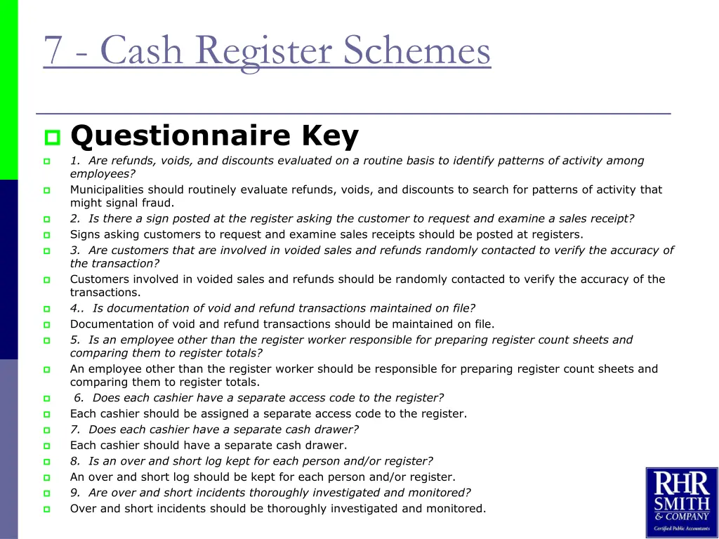 7 cash register schemes