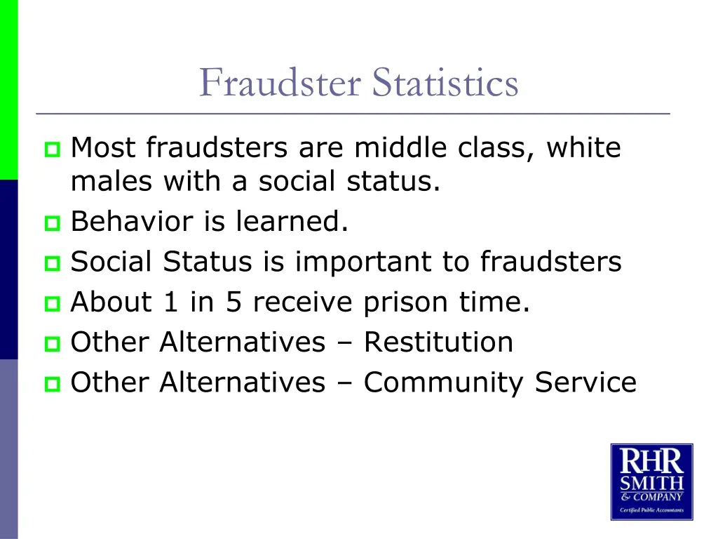 fraudster statistics