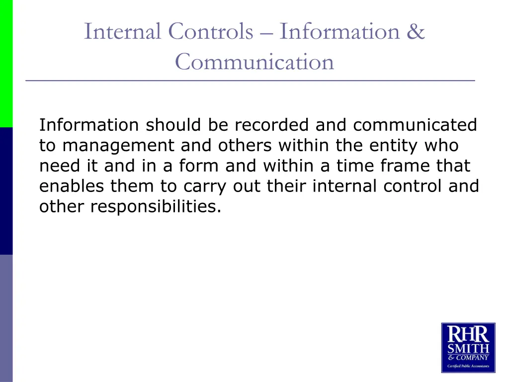 internal controls information communication