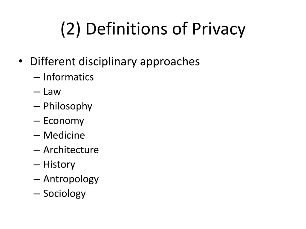 2 definitions of privacy 1