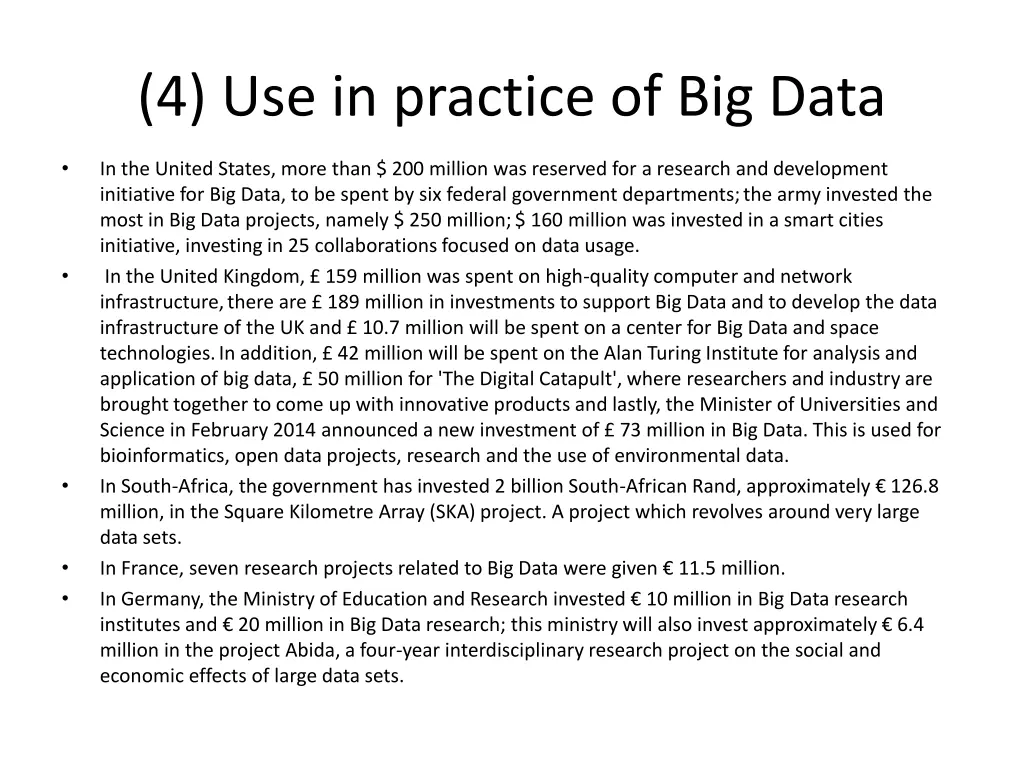 4 use in practice of big data