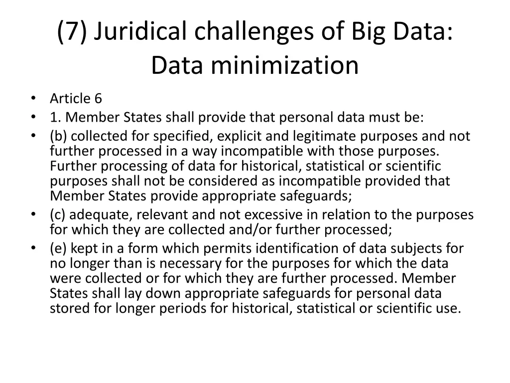 7 juridical challenges of big data data