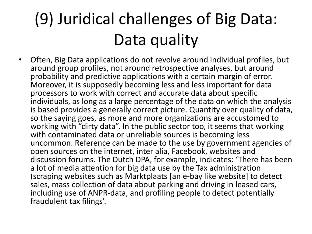 9 juridical challenges of big data data quality