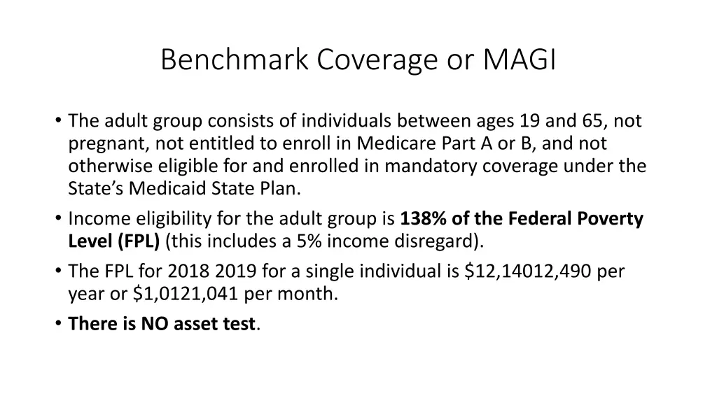 benchmark coverage or magi