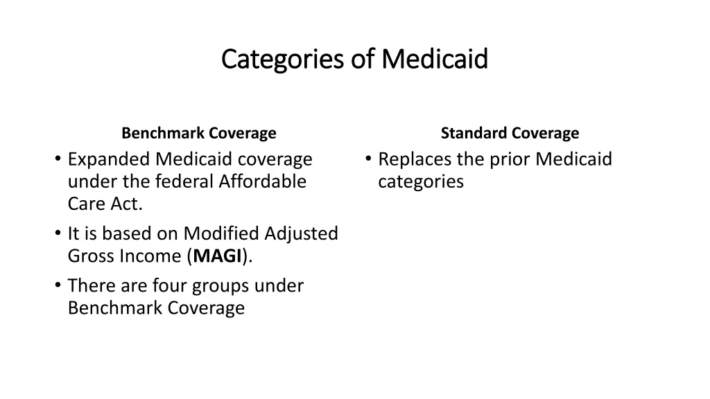 categories of medicaid categories of medicaid