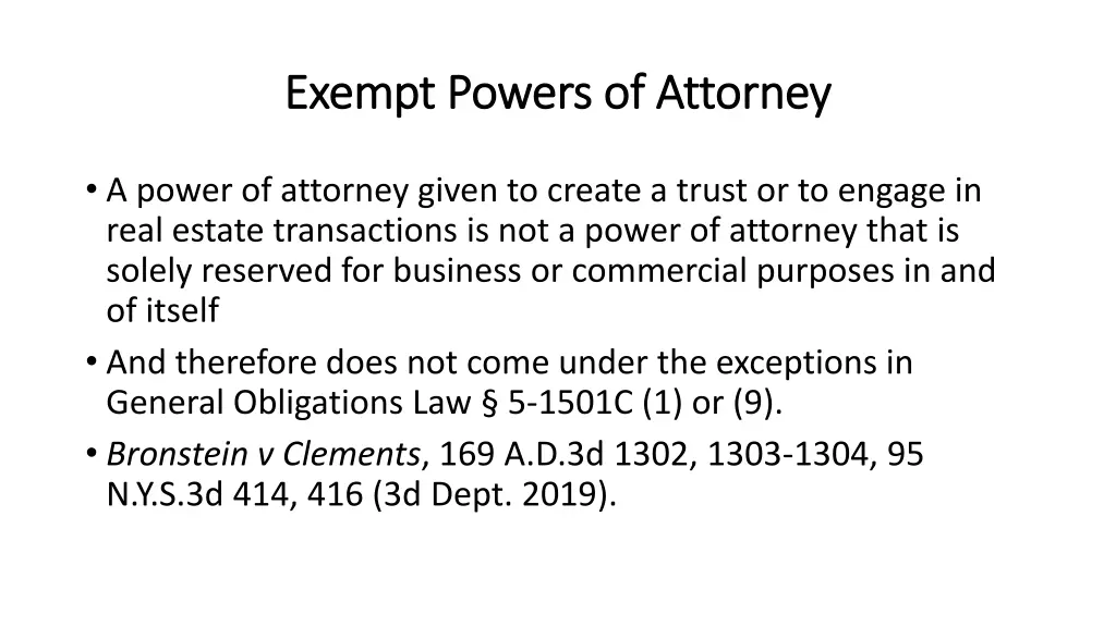 exempt powers of attorney exempt powers