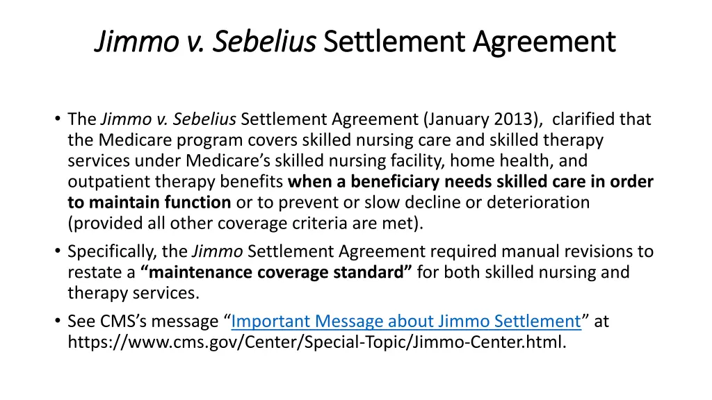 jimmo jimmo v sebelius v sebelius settlement