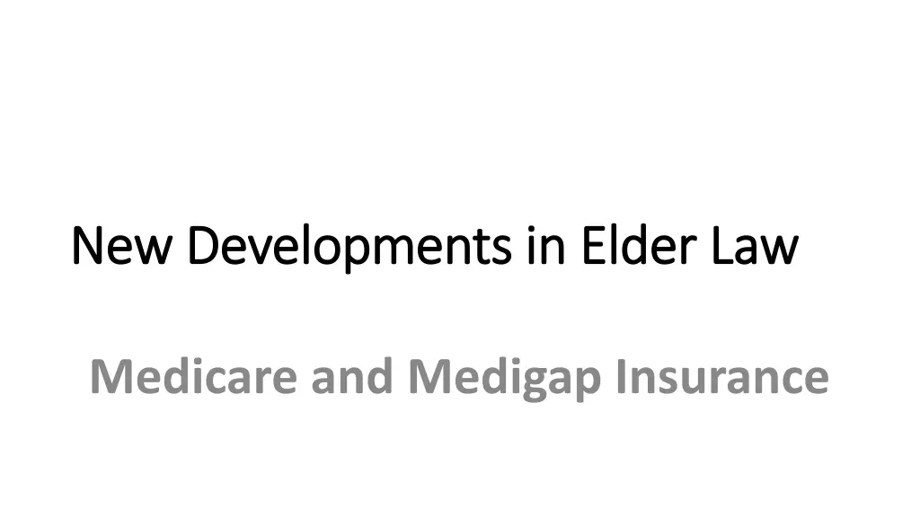 new developments in elder law new developments