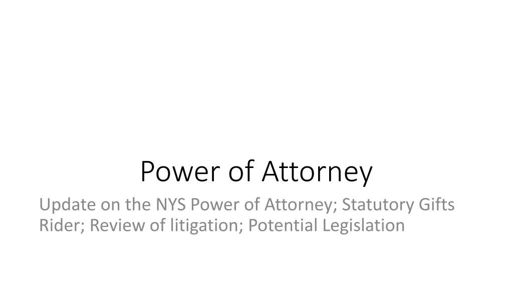 power of attorney update on the nys power