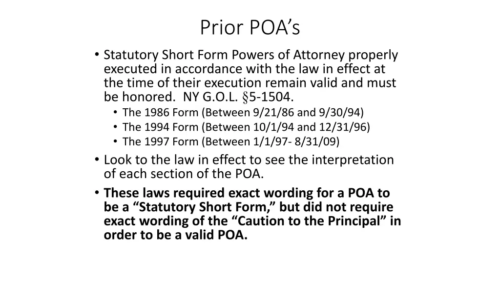 prior poa s