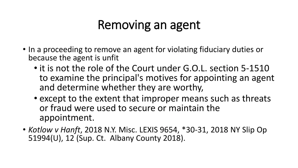 removing an agent removing an agent