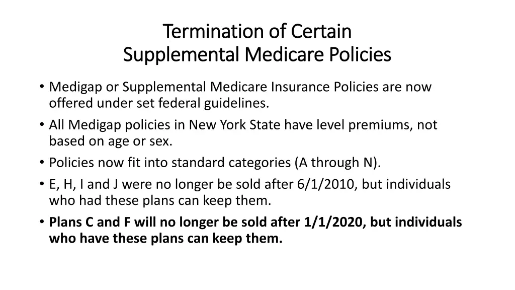 termination of certain termination of certain