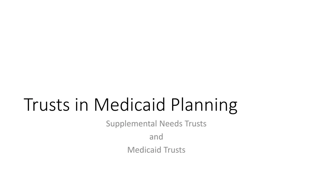 trusts in medicaid planning supplemental needs