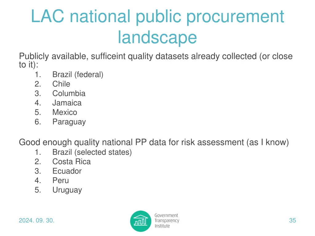 lac national public procurement landscape