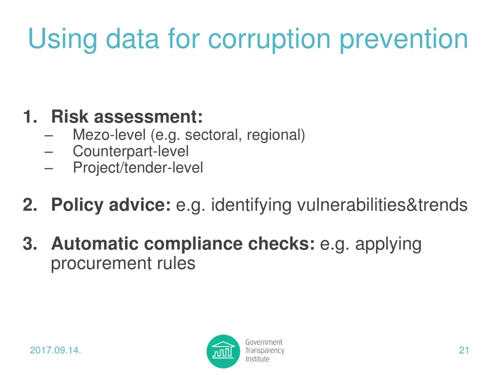 using data for corruption prevention