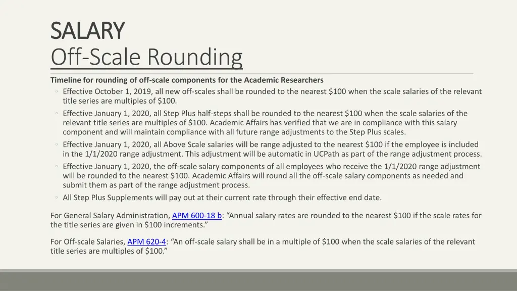 salary salary off scale rounding