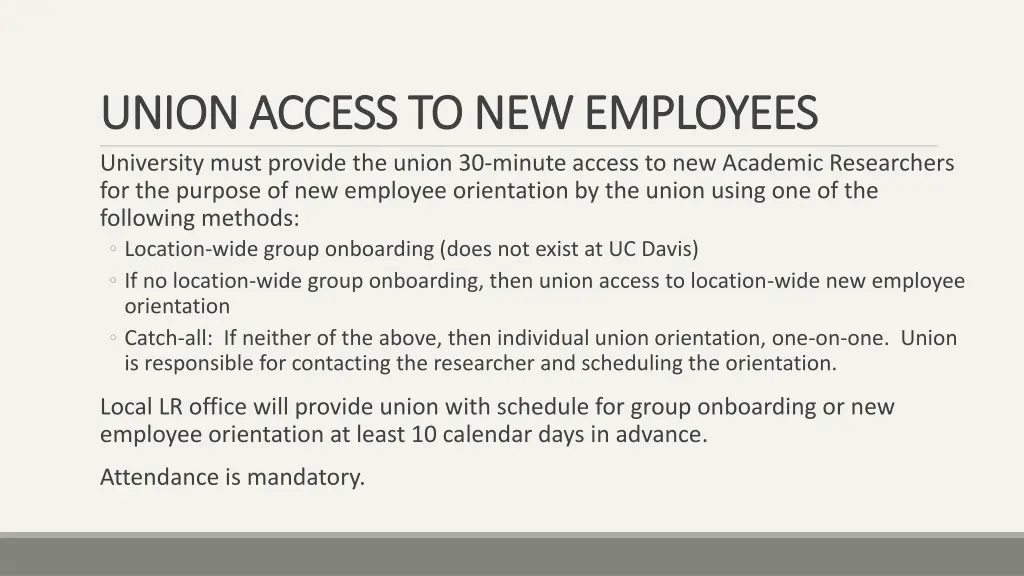 union access to new employees union access