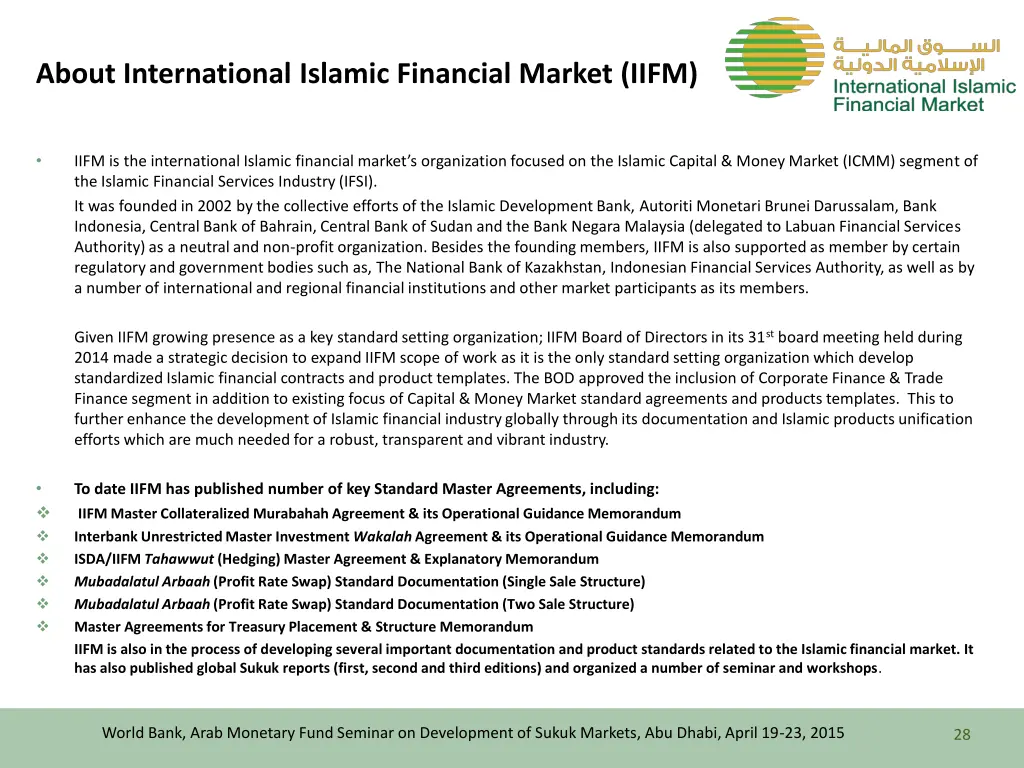 about international islamic financial market iifm