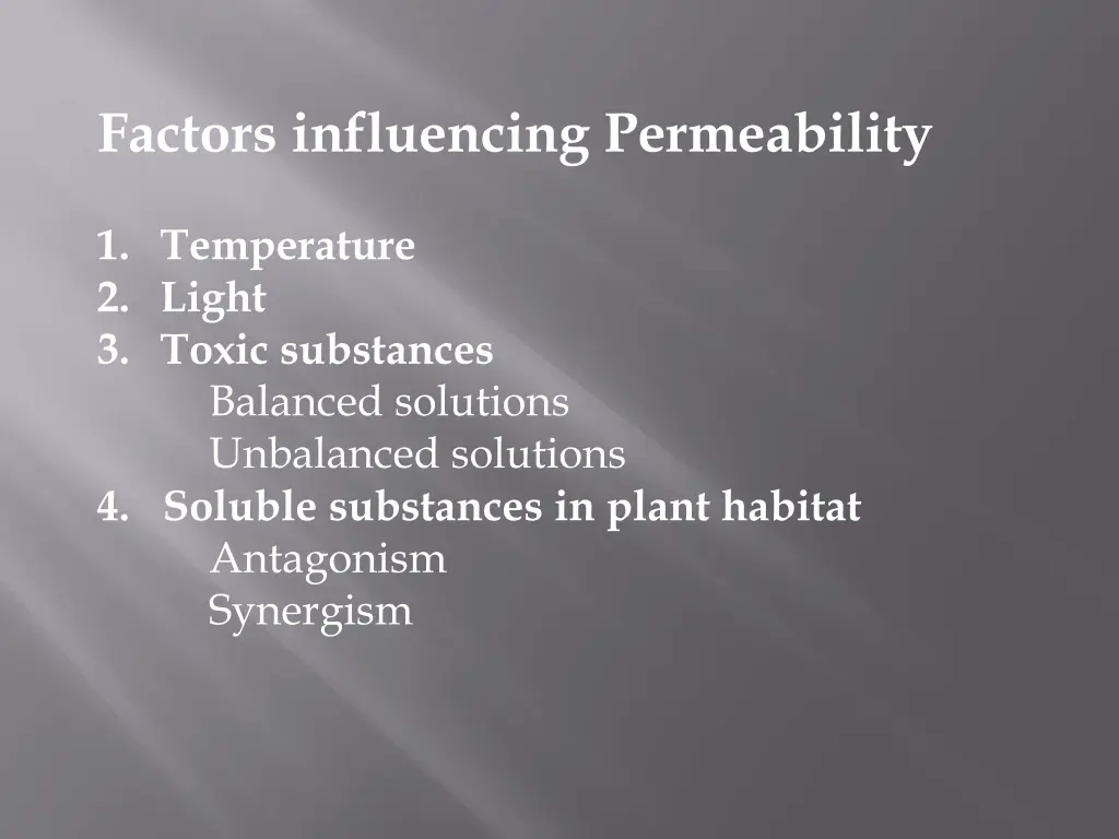 factors influencing permeability