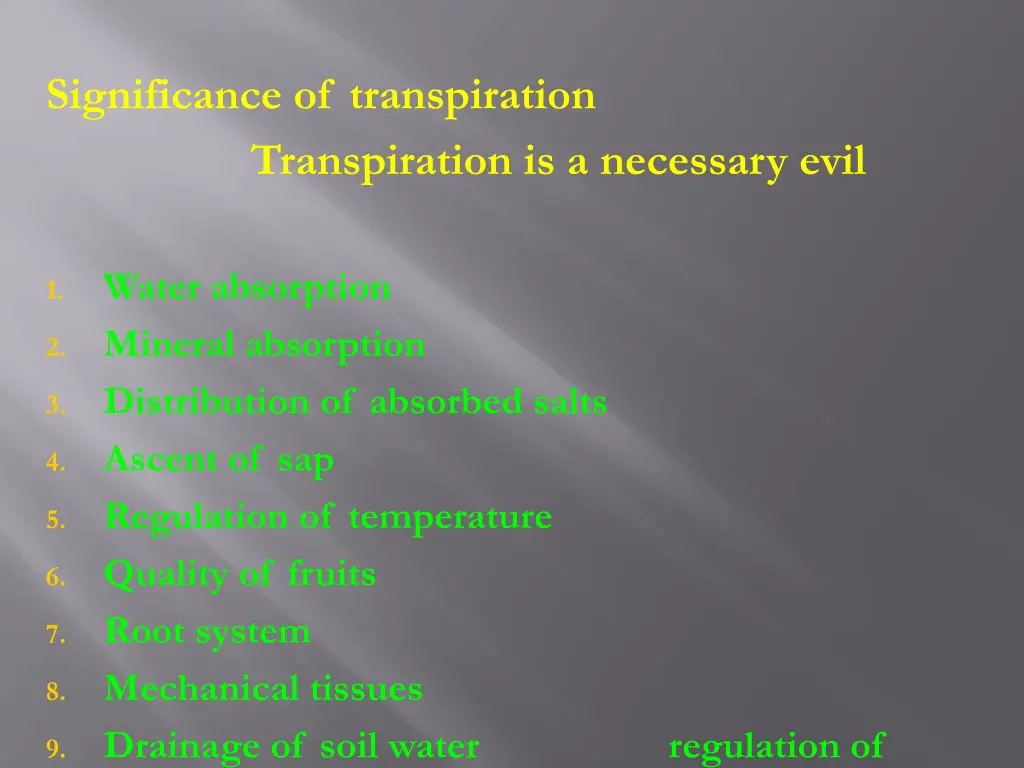 significance of transpiration transpiration