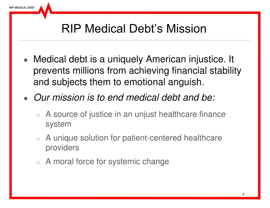 rip medical debt s mission