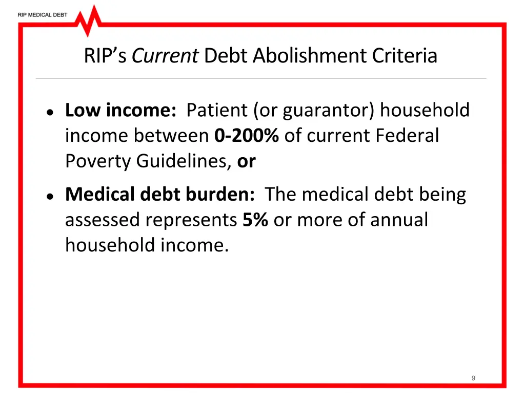 rip s current debt abolishment criteria