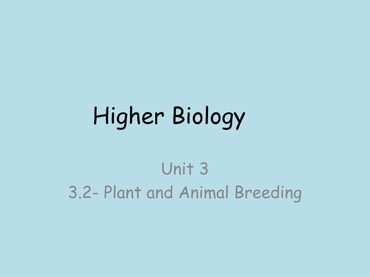 higher biology