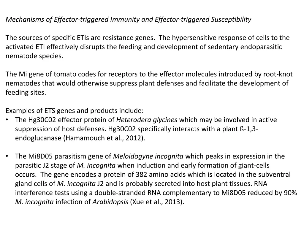 mechanisms of effector triggered immunity