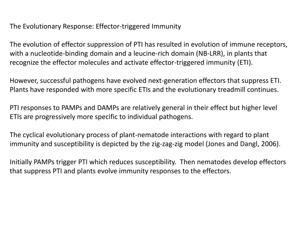 the evolutionary response effector triggered