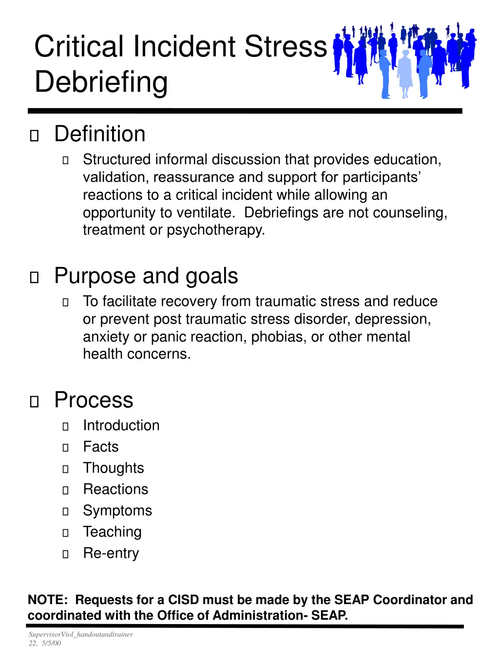 critical incident stress debriefing