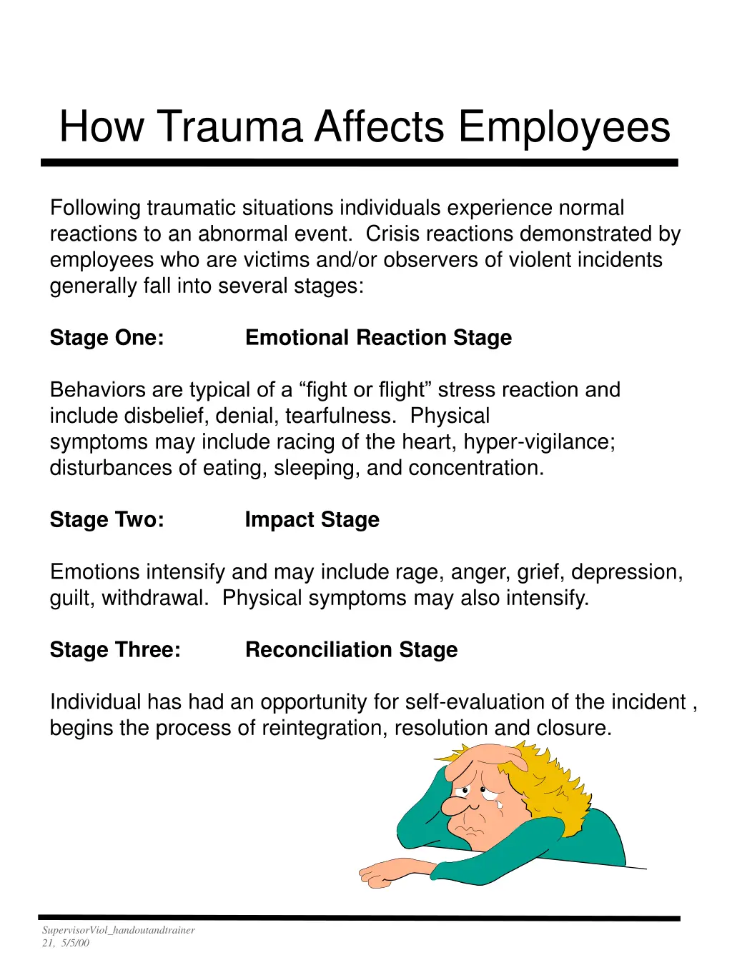 how trauma affects employees