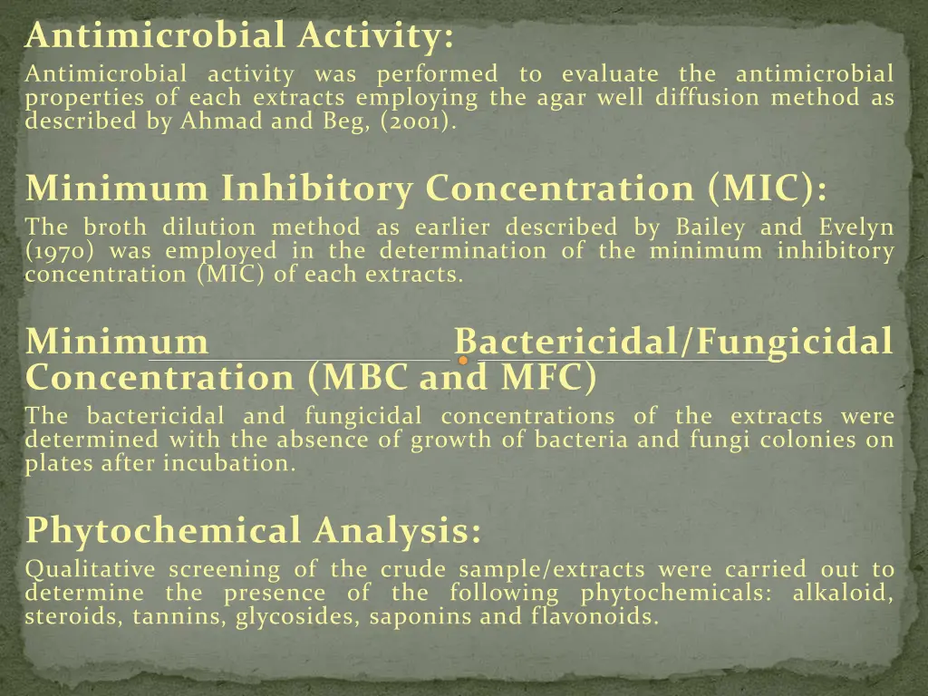 antimicrobial activity antimicrobial activity