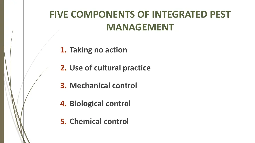five components of integrated pest management