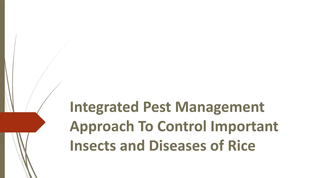 integrated pest management approach to control