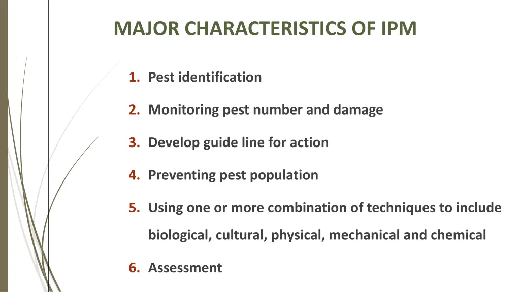 major characteristics of ipm