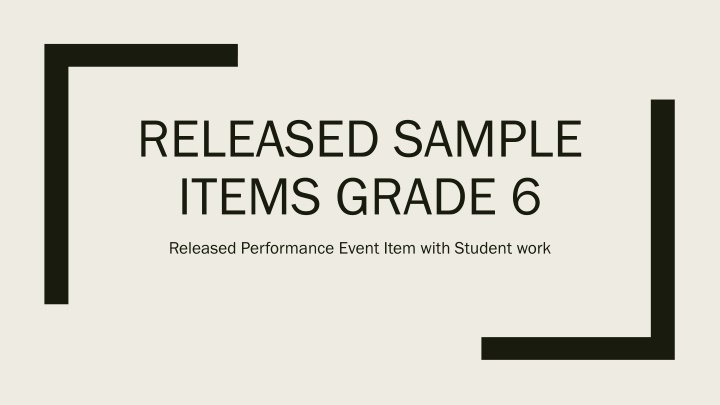 released sample items grade 6