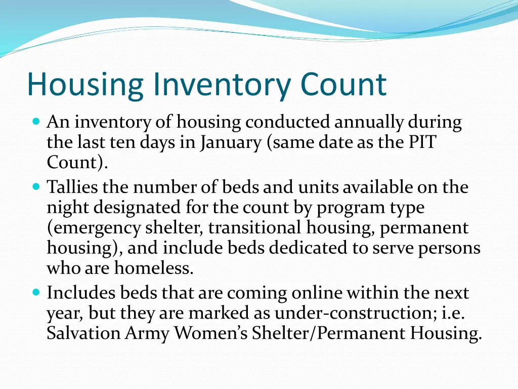 housing inventory count an inventory of housing