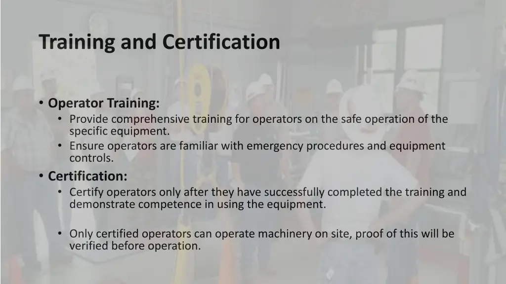 training and certification