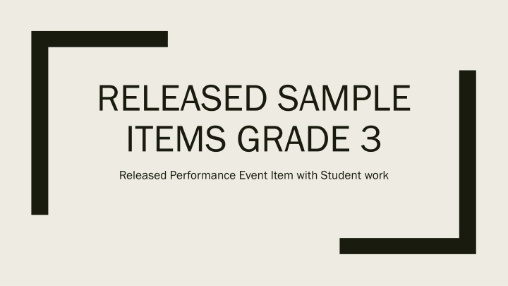 released sample items grade 3