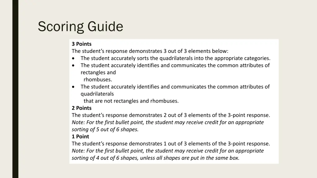 scoring guide