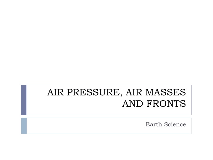 air pressure air masses