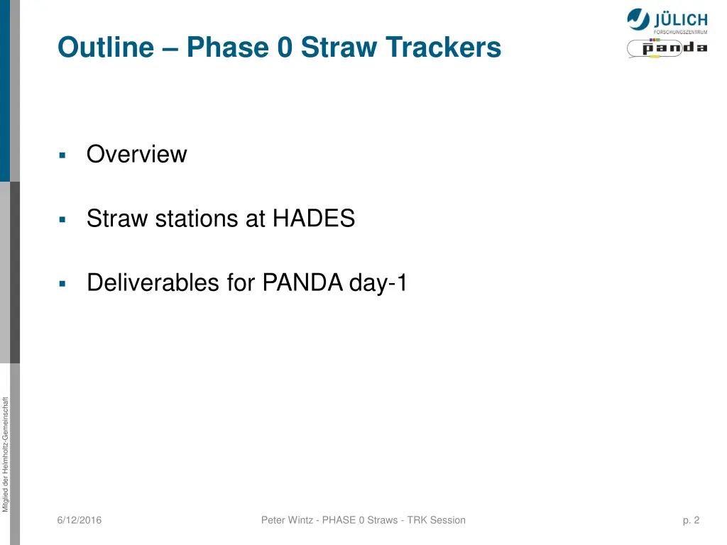 outline phase 0 straw trackers