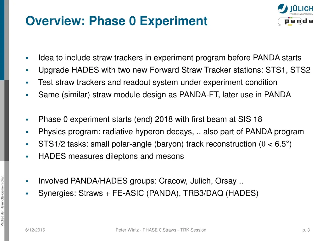 overview phase 0 experiment