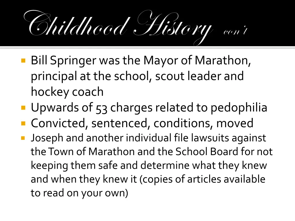 bill springer was the mayor of marathon principal