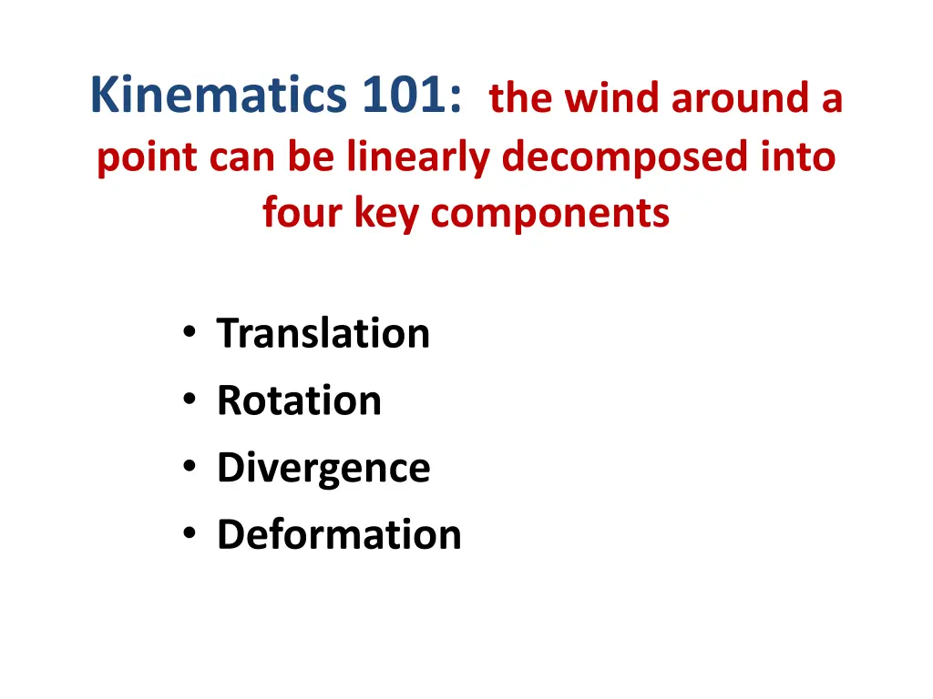 kinematics 101 the wind around a point