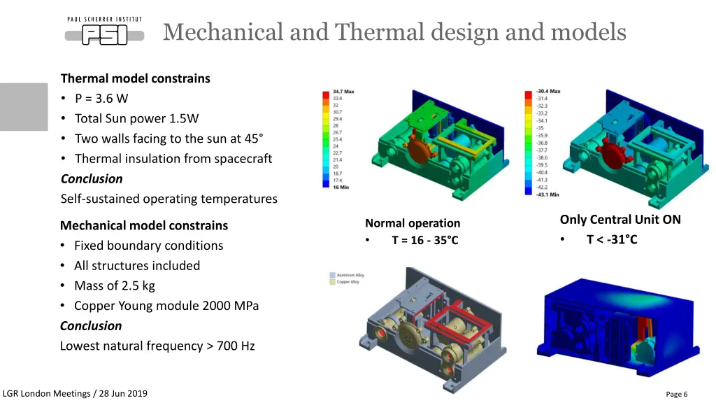 mechanical and thermal design and models