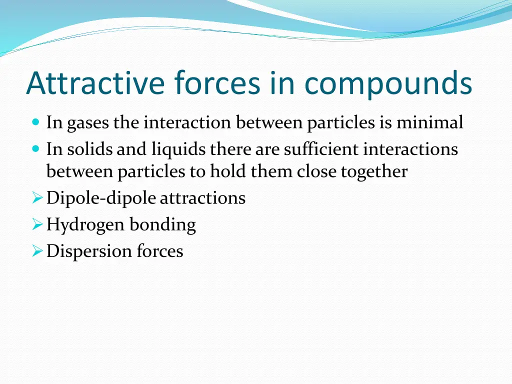 attractive forces in compounds