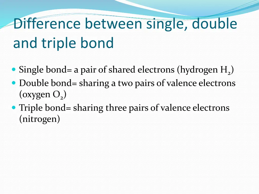 difference between single double and triple bond