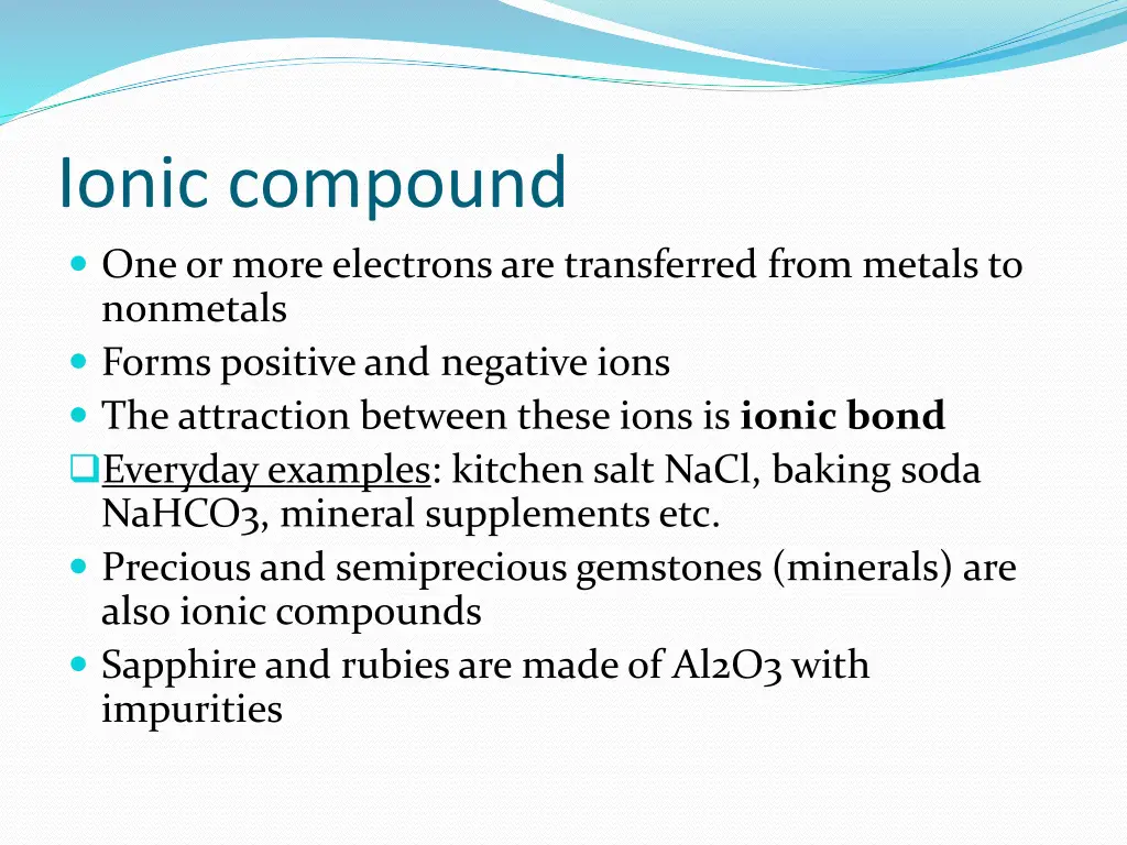 ionic compound one or more electrons