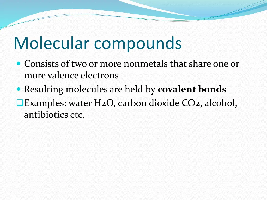 molecular compounds